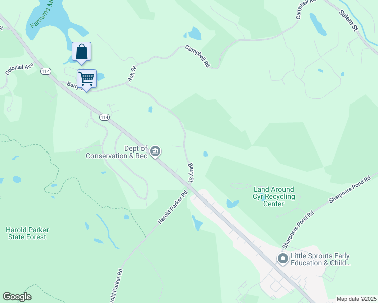 map of restaurants, bars, coffee shops, grocery stores, and more near 324 Berry Street in North Andover