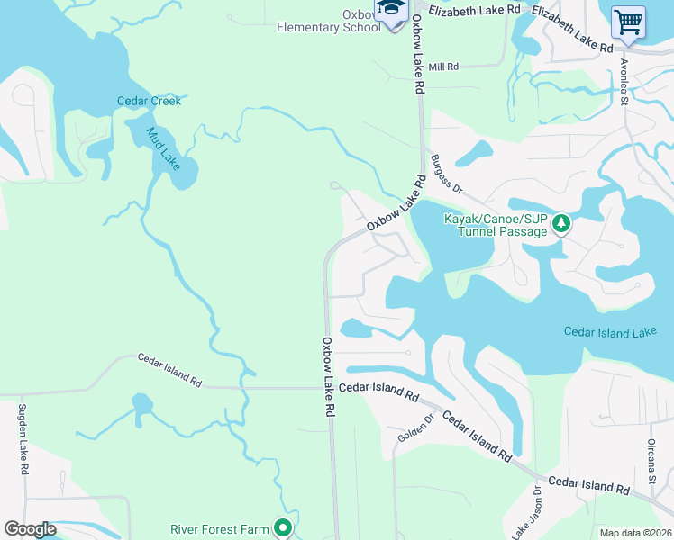 map of restaurants, bars, coffee shops, grocery stores, and more near 545 Oxbow Lake Road in White Lake charter Township