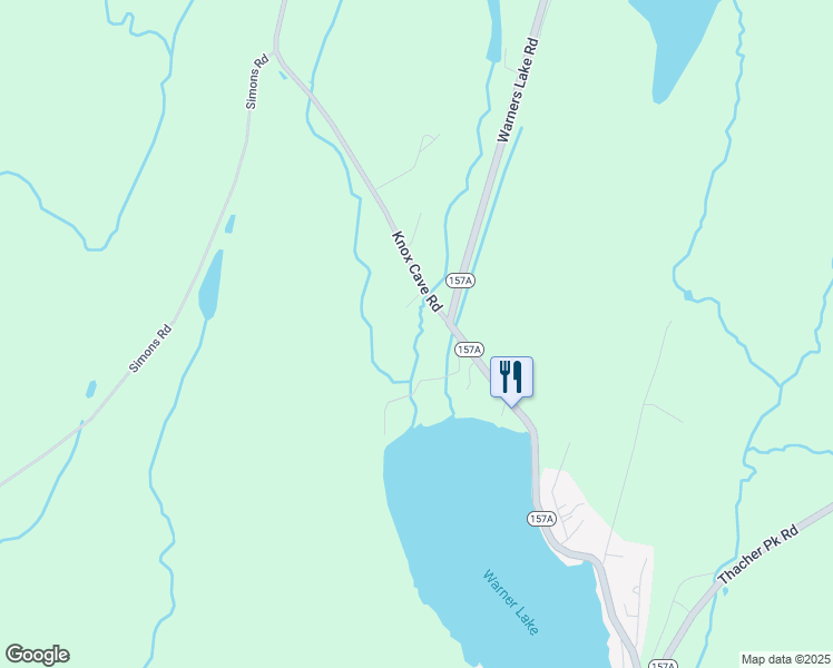 map of restaurants, bars, coffee shops, grocery stores, and more near 5 Knox Cave Road in East Berne
