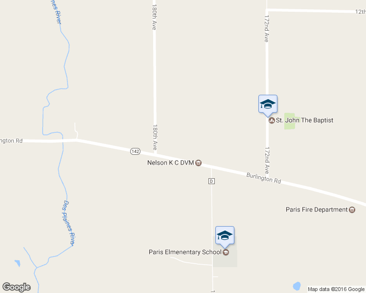 map of restaurants, bars, coffee shops, grocery stores, and more near 17800 Burlington Road in Union Grove