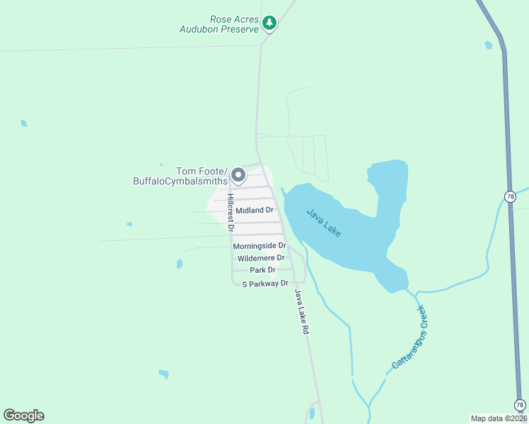 map of restaurants, bars, coffee shops, grocery stores, and more near 68 Woodcrest in Arcade