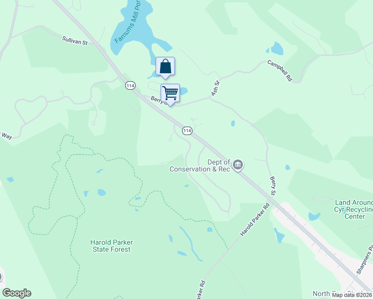 map of restaurants, bars, coffee shops, grocery stores, and more near 21 Amberville Road in North Andover