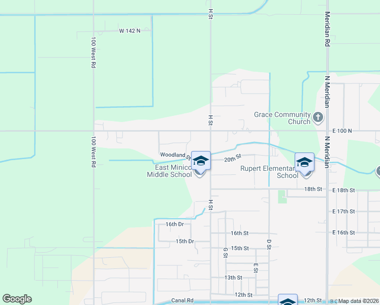 map of restaurants, bars, coffee shops, grocery stores, and more near 2010 Red Tail Street in Rupert