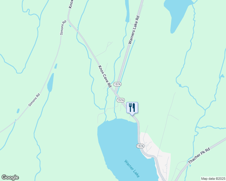 map of restaurants, bars, coffee shops, grocery stores, and more near 5 Knox Cave Road in East Berne