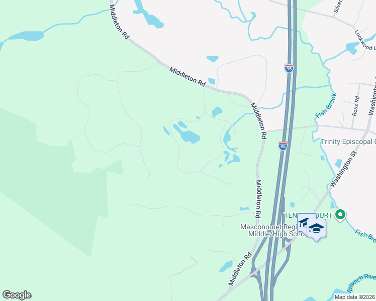 map of restaurants, bars, coffee shops, grocery stores, and more near 34 Wildmeadow Road in Boxford