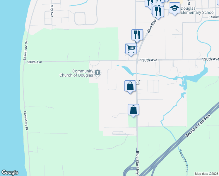 map of restaurants, bars, coffee shops, grocery stores, and more near 459 East Summer Grove Drive in Douglas