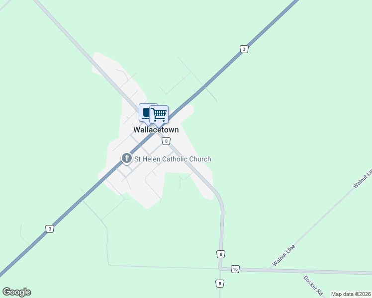 map of restaurants, bars, coffee shops, grocery stores, and more near 9419 Currie Road in Wallacetown