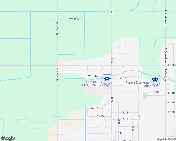 map of restaurants, bars, coffee shops, grocery stores, and more near 1019 Cooper Street in Rupert