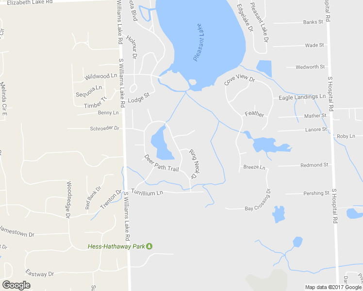 map of restaurants, bars, coffee shops, grocery stores, and more near 7672 Ring Neck Drive in Waterford Township