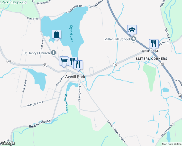 map of restaurants, bars, coffee shops, grocery stores, and more near 6 Bullis Drive in Nassau