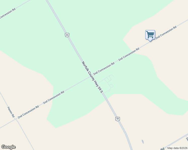 map of restaurants, bars, coffee shops, grocery stores, and more near 956 2nd Concession Road in Norfolk