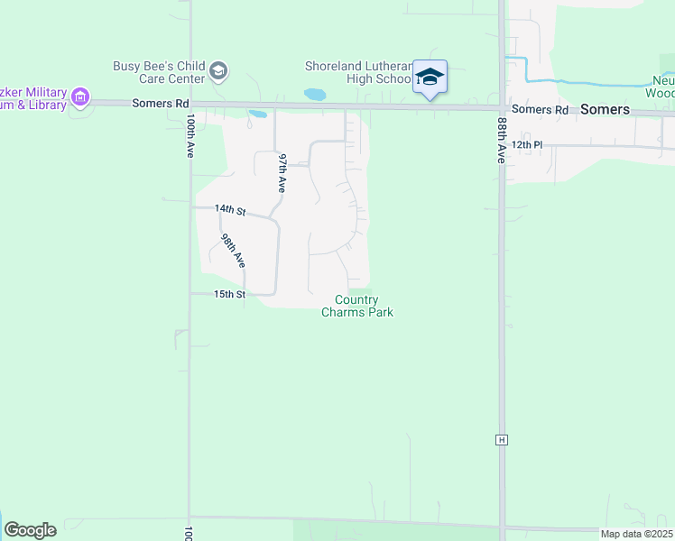 map of restaurants, bars, coffee shops, grocery stores, and more near 1435 94th Avenue in Kenosha