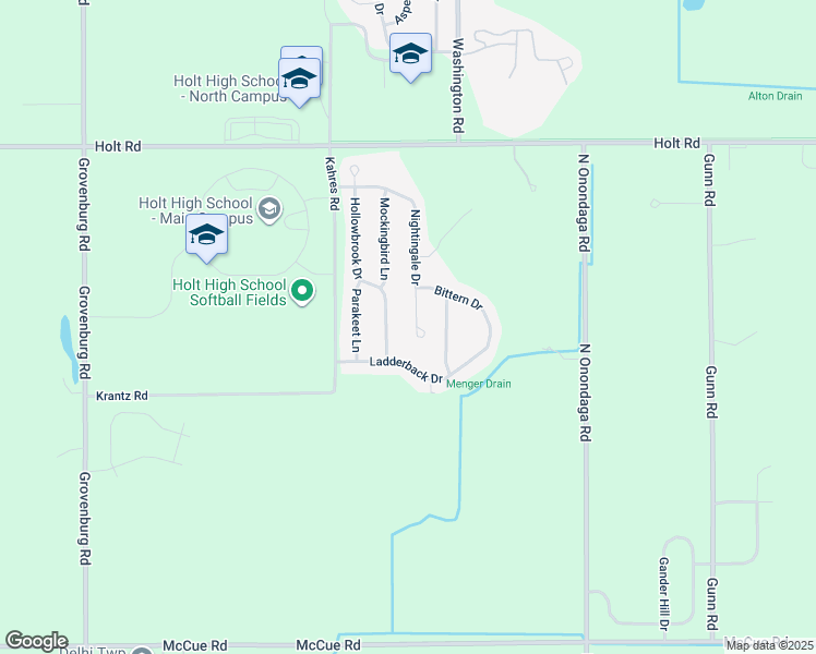 map of restaurants, bars, coffee shops, grocery stores, and more near 1796 Hollowbrook Drive in Delhi charter Township