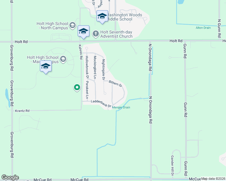 map of restaurants, bars, coffee shops, grocery stores, and more near 1795 Merganser Drive in Delhi charter Township