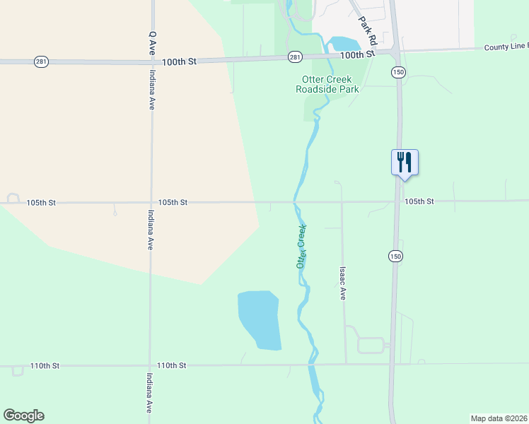 map of restaurants, bars, coffee shops, grocery stores, and more near 1800-1834 105th Street in Oelwein