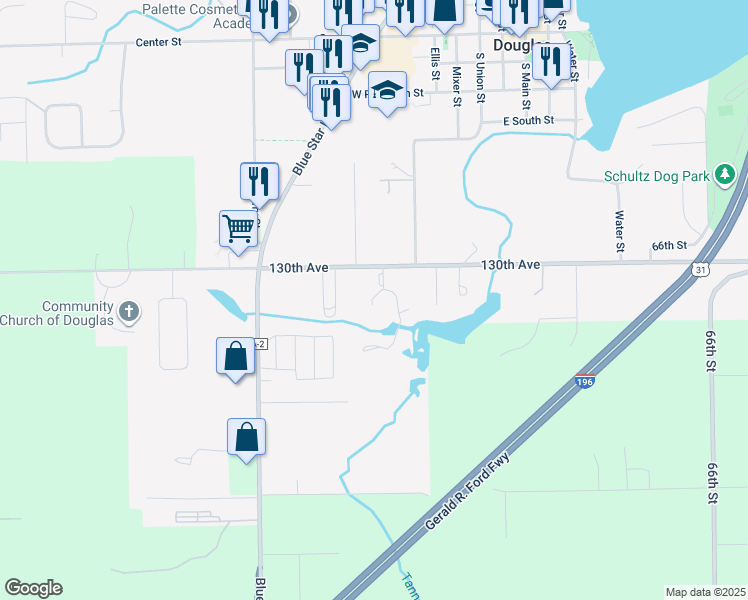 map of restaurants, bars, coffee shops, grocery stores, and more near 211 Harbor Lake Drive in Fennville