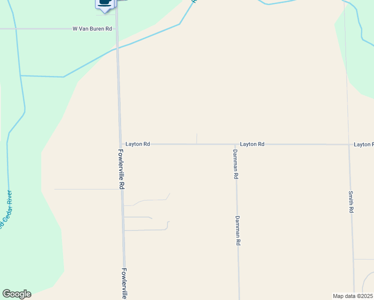 map of restaurants, bars, coffee shops, grocery stores, and more near 7729 Layton Road in Fowlerville