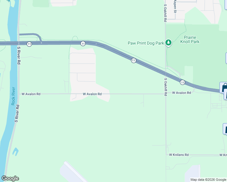 map of restaurants, bars, coffee shops, grocery stores, and more near 2514 West Avalon Road in Janesville