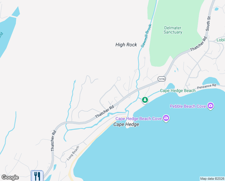 map of restaurants, bars, coffee shops, grocery stores, and more near 20 Highview Road in Rockport