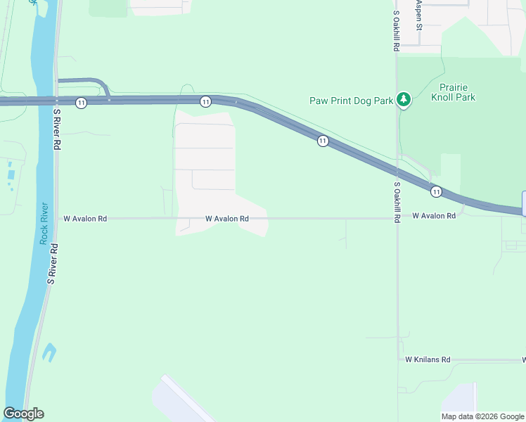 map of restaurants, bars, coffee shops, grocery stores, and more near 2514 West Avalon Road in Janesville