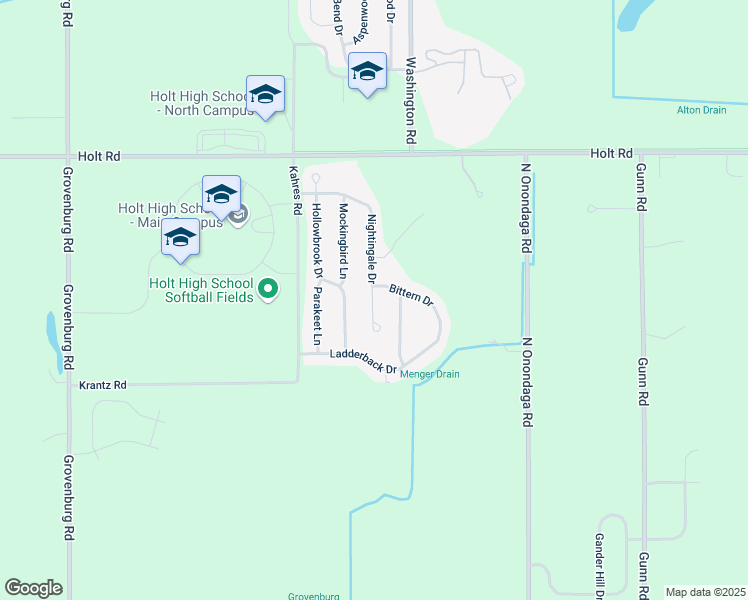 map of restaurants, bars, coffee shops, grocery stores, and more near 1852 Hollowbrook Drive in Delhi charter Township