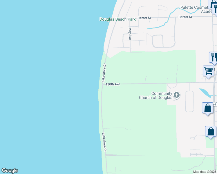 map of restaurants, bars, coffee shops, grocery stores, and more near 6960 Wiley Road in Fennville