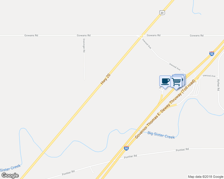 map of restaurants, bars, coffee shops, grocery stores, and more near 9151 Southwestern Boulevard in Angola