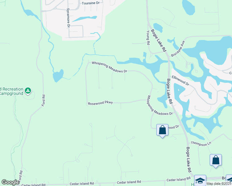 map of restaurants, bars, coffee shops, grocery stores, and more near 1040 Weber Court in White Lake charter Township