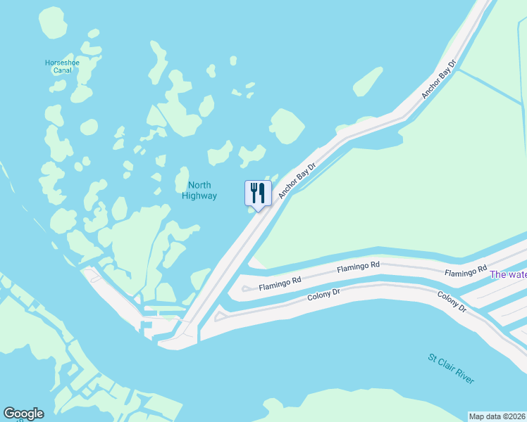 map of restaurants, bars, coffee shops, grocery stores, and more near 8772 Anchor Bay Drive in Clay Township