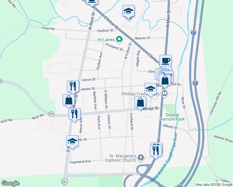 map of restaurants, bars, coffee shops, grocery stores, and more near 8 Orchard Dr in Homer