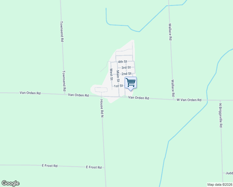 map of restaurants, bars, coffee shops, grocery stores, and more near 5302-5346 Van Orden Rd in Webberville