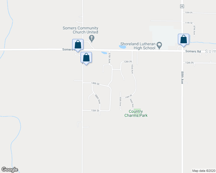 map of restaurants, bars, coffee shops, grocery stores, and more near 1400 97th Avenue in Kenosha