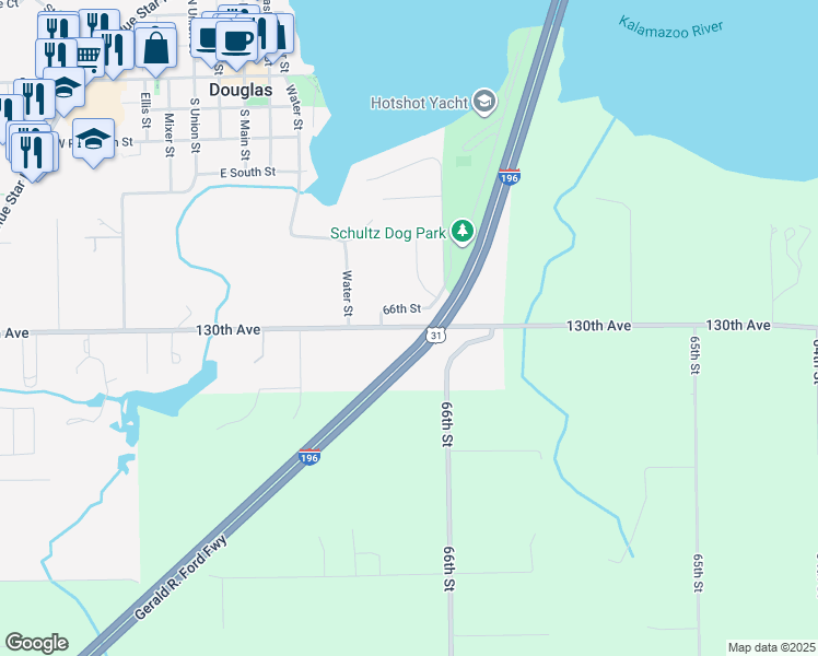 map of restaurants, bars, coffee shops, grocery stores, and more near 175 Wiley Road in Douglas