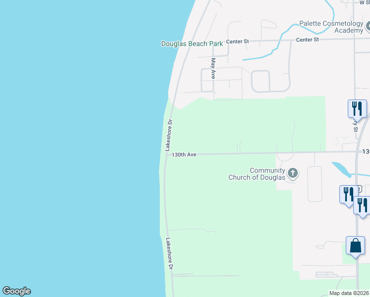 map of restaurants, bars, coffee shops, grocery stores, and more near 6960 Wiley Road in Fennville