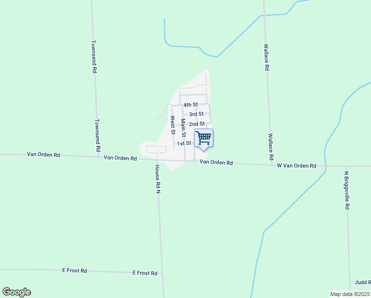 map of restaurants, bars, coffee shops, grocery stores, and more near Main Street in Webberville