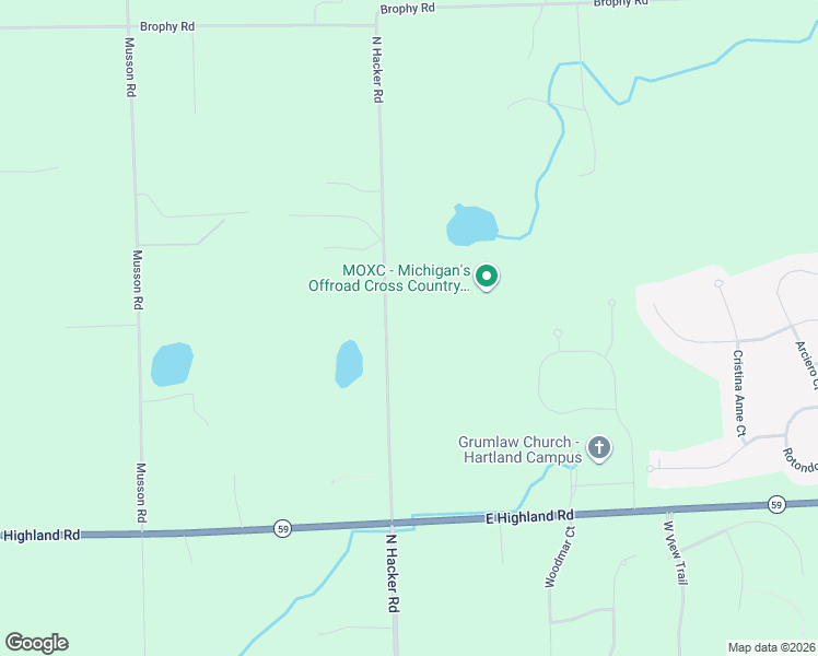 map of restaurants, bars, coffee shops, grocery stores, and more near 2374 North Hacker Road in Howell