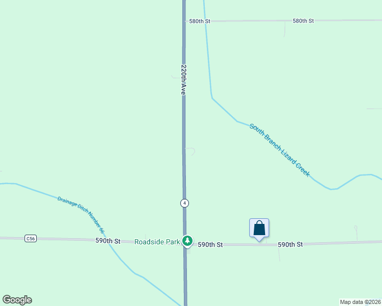 map of restaurants, bars, coffee shops, grocery stores, and more near 58522 220th Avenue in Pomeroy