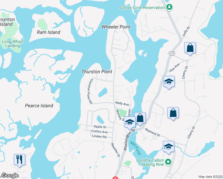map of restaurants, bars, coffee shops, grocery stores, and more near 2 Rose Lane in Gloucester