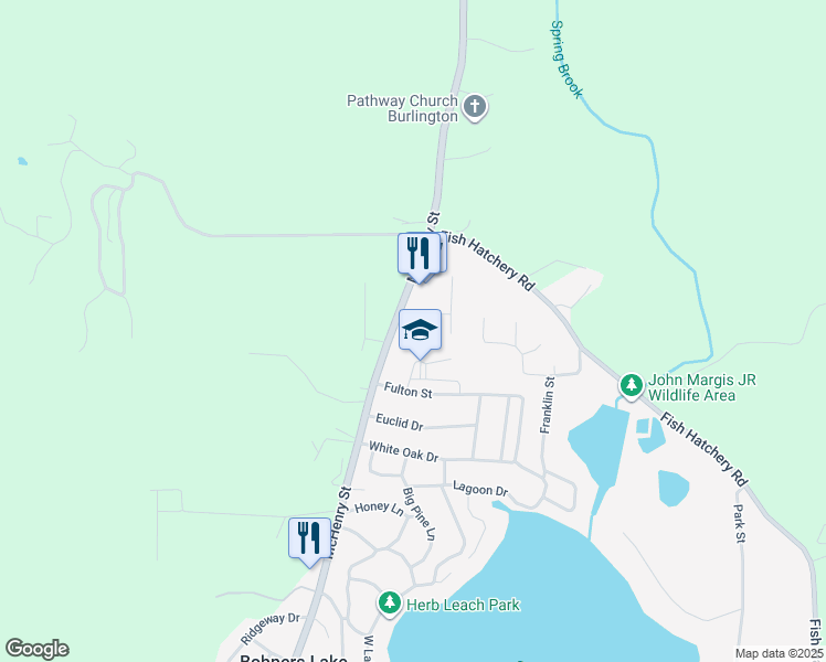 map of restaurants, bars, coffee shops, grocery stores, and more near 34201 Arbor Lane in Burlington