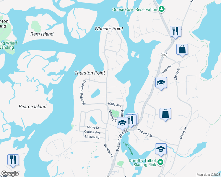 map of restaurants, bars, coffee shops, grocery stores, and more near 2 Rose Lane in Gloucester