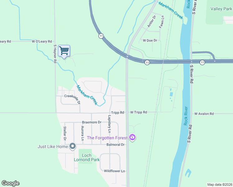 map of restaurants, bars, coffee shops, grocery stores, and more near 34 Lapidary Lane in Janesville