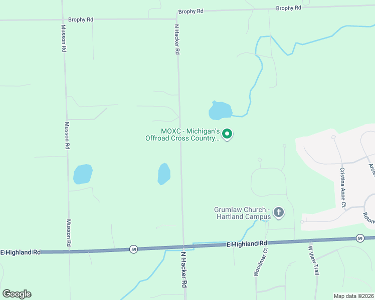 map of restaurants, bars, coffee shops, grocery stores, and more near 2374 North Hacker Road in Howell