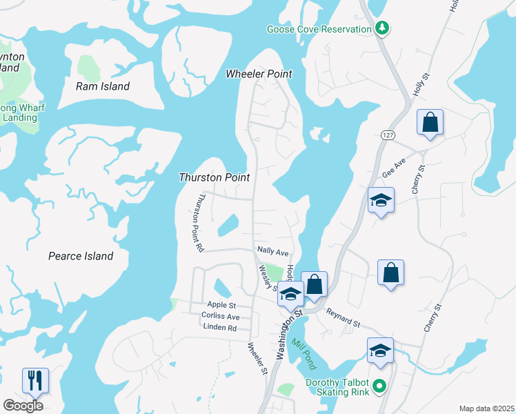 map of restaurants, bars, coffee shops, grocery stores, and more near 2 Rose Lane in Gloucester