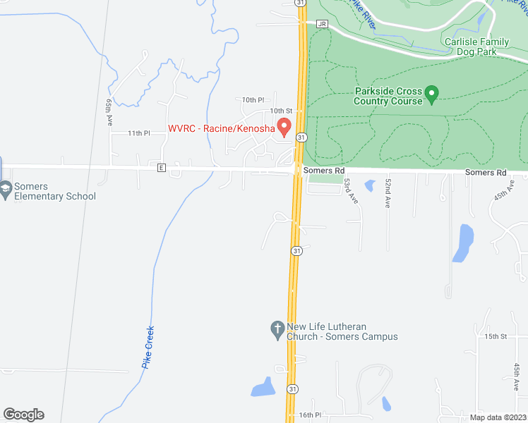 map of restaurants, bars, coffee shops, grocery stores, and more near 1250 Green Bay Road in Kenosha