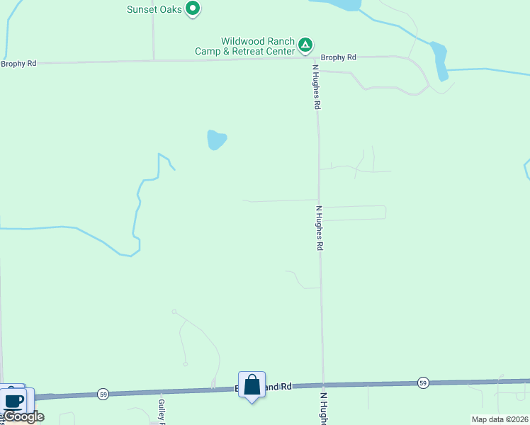 map of restaurants, bars, coffee shops, grocery stores, and more near 2589 North Hughes Road in Howell