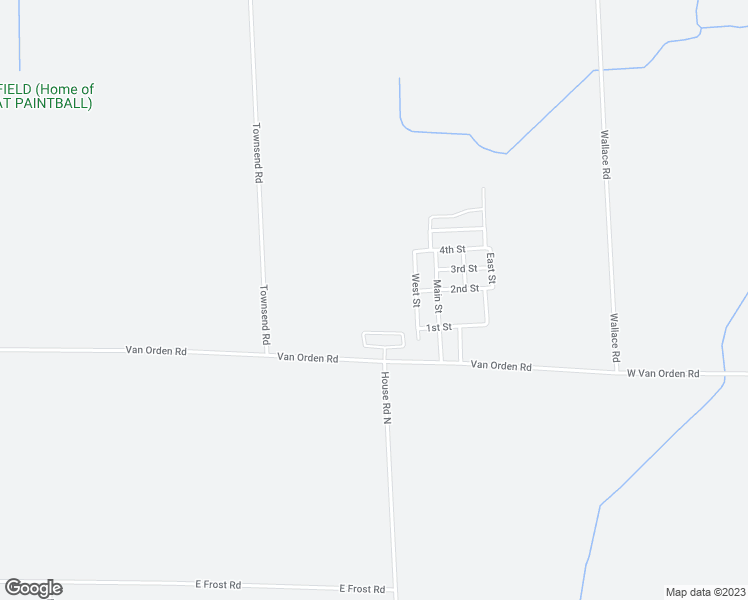 map of restaurants, bars, coffee shops, grocery stores, and more near 5247 Van Orden Road in Webberville