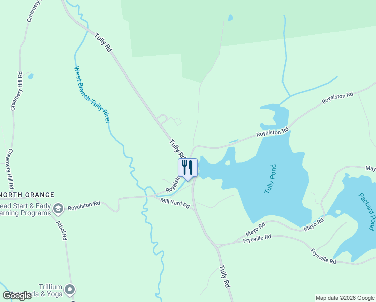 map of restaurants, bars, coffee shops, grocery stores, and more near 110 Royalston Road in Orange