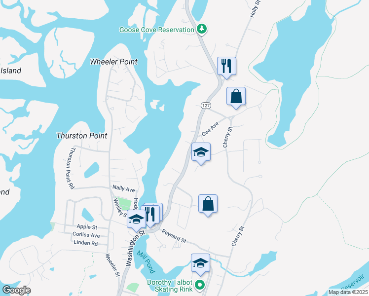 map of restaurants, bars, coffee shops, grocery stores, and more near 480A Washington Street in Gloucester