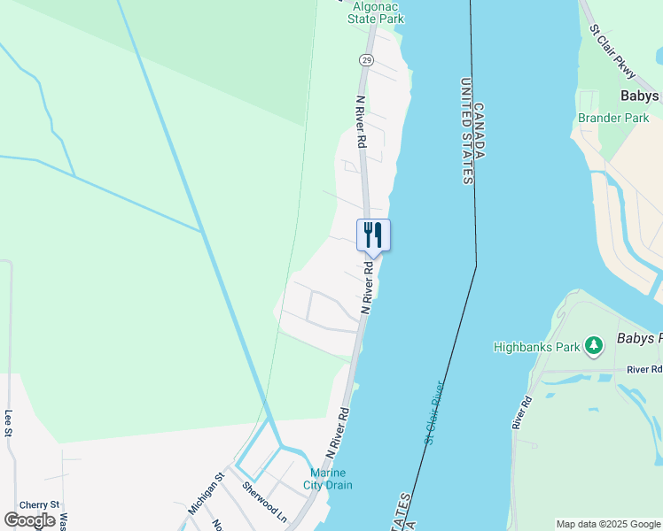 map of restaurants, bars, coffee shops, grocery stores, and more near 354 North Parkway Drive in Clay Township
