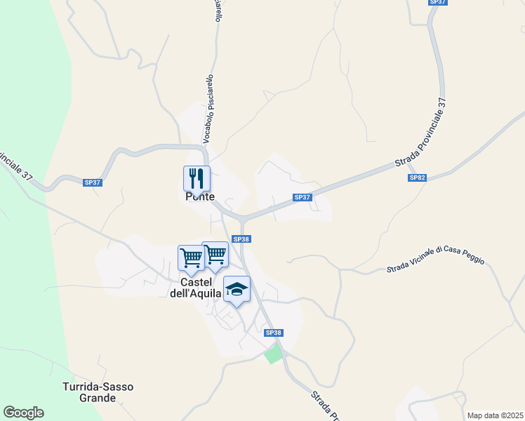 map of restaurants, bars, coffee shops, grocery stores, and more near in Provincia di Terni